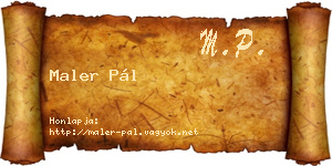 Maler Pál névjegykártya